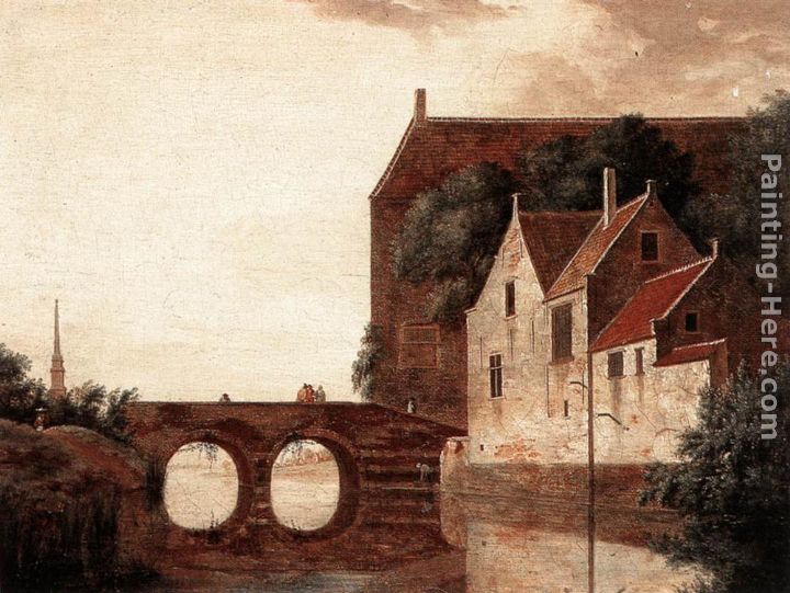 View of a Bridge painting - Jan van der Heyden View of a Bridge art painting